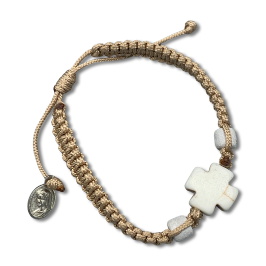 Stone and Square Cross Bracelet of Assorted Colors