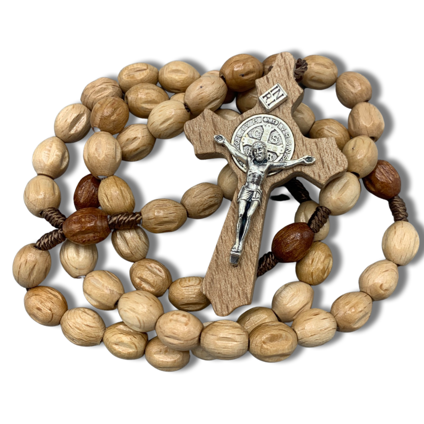 Wood St. Benedict Crucifix Rosary of Assorted Colors