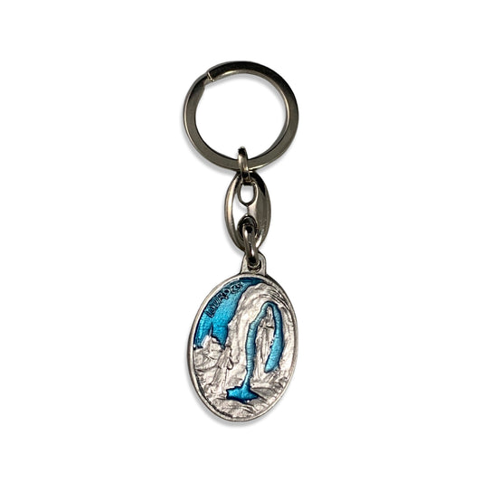 Teal Lourdes Keychain