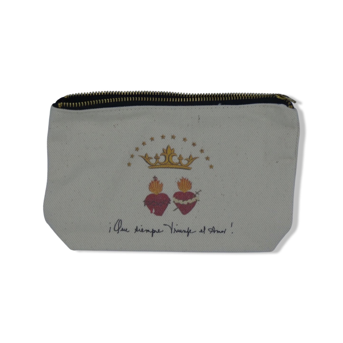 Two Hearts Canvas Pouch