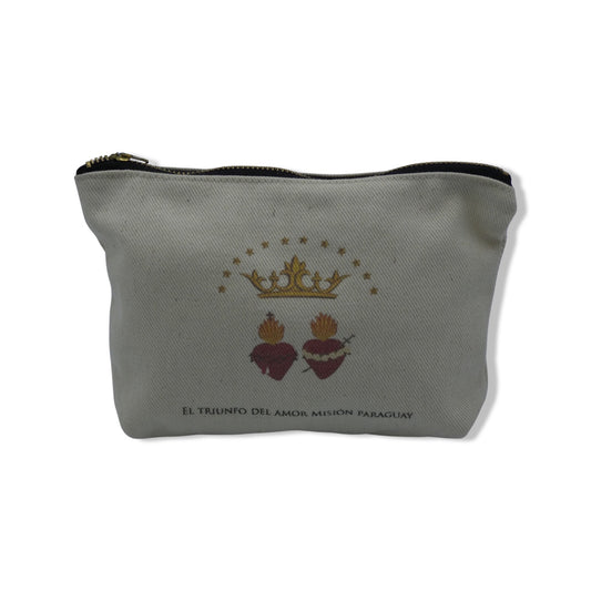 Two Hearts Canvas Pouch