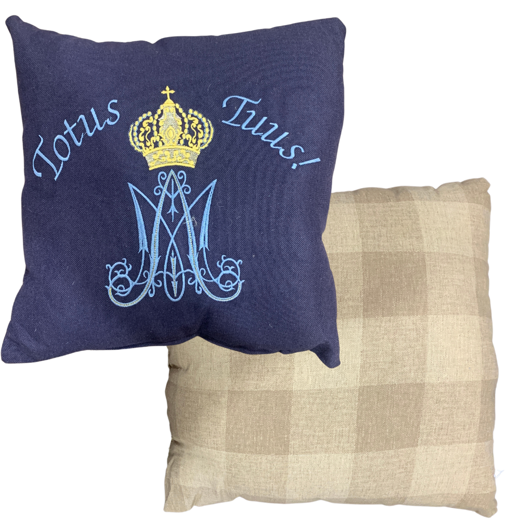 Totus Tuus Embroidered Pillow by SCTJM