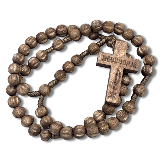Wood Queen of Peace Rosary