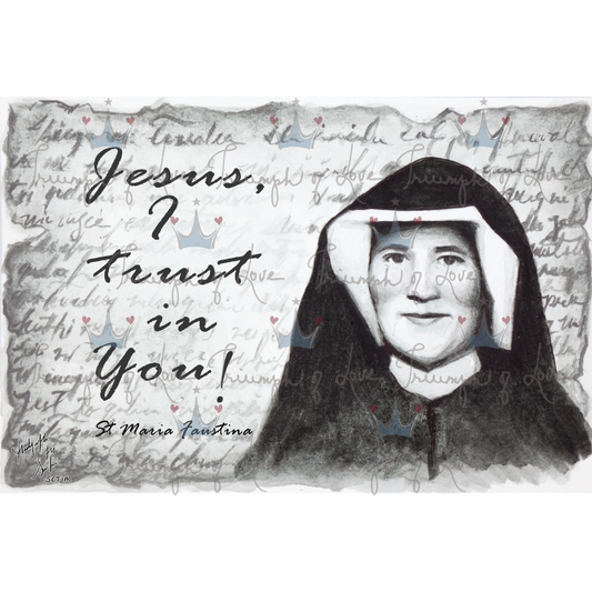 Original St. Faustina Print by SCTJM