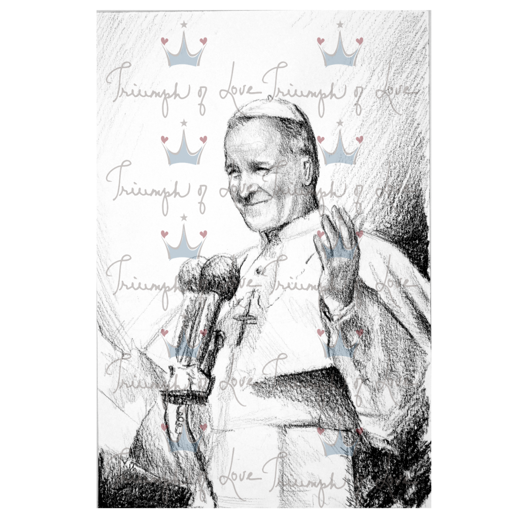 Original St. John Paul II Speaking Print by SCTJM