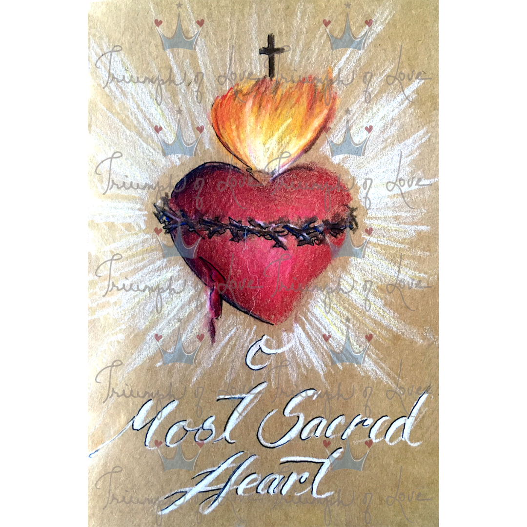 Original Sacred Heart Color Print by SCTJM