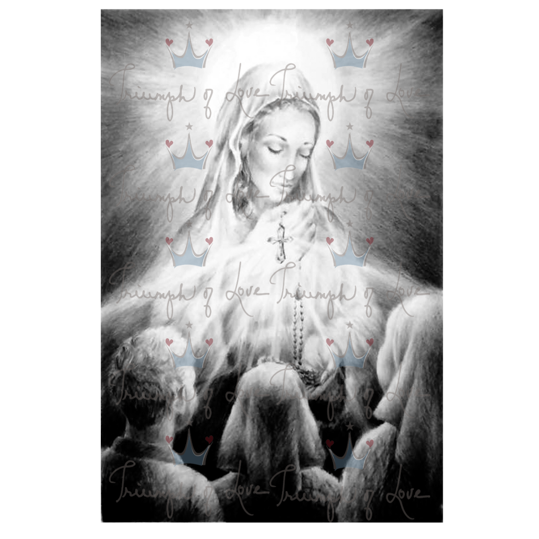 Original Fatima with Shepherd Children Print by SCTJM