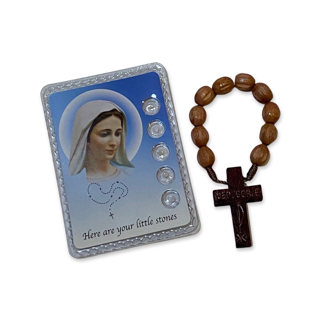 Wood Beads Queen of Peace Decade Rosary