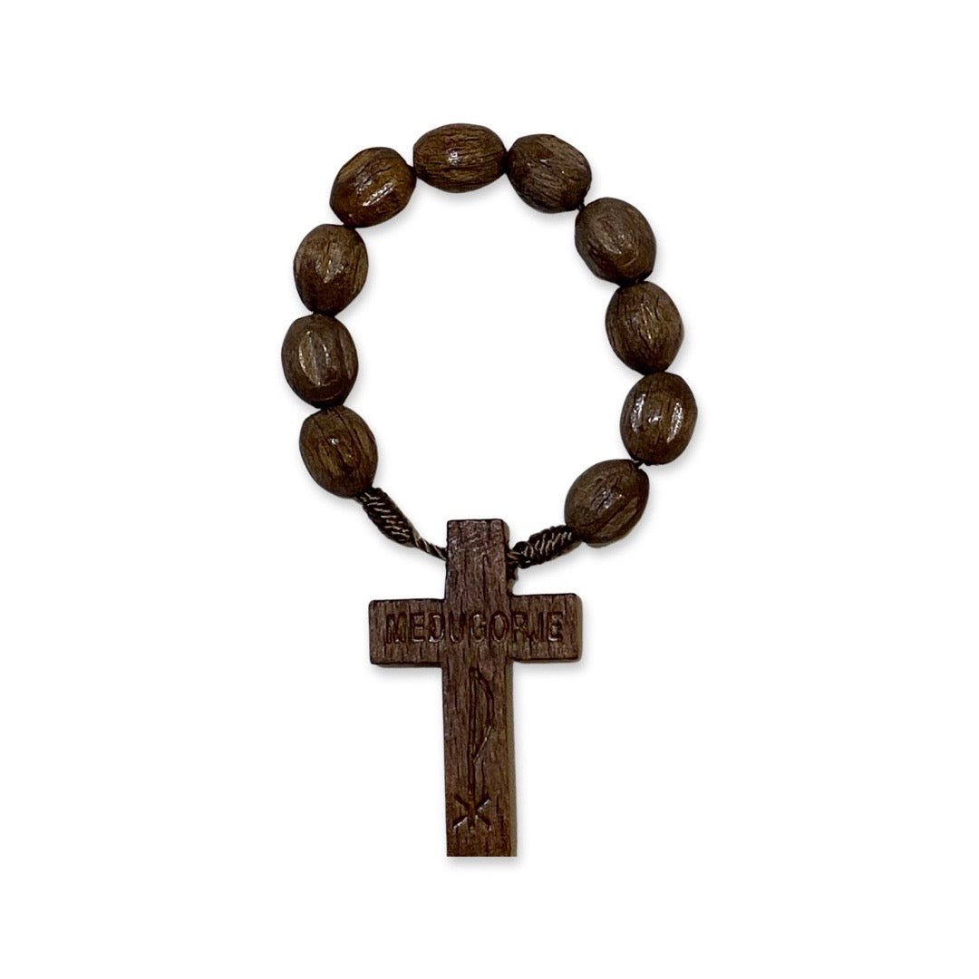 Wood Beads Queen of Peace Decade Rosary