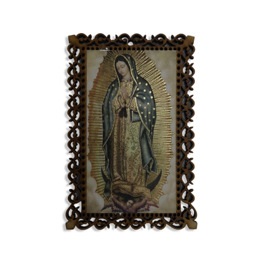 Wood Carved Classic Guadalupe Image