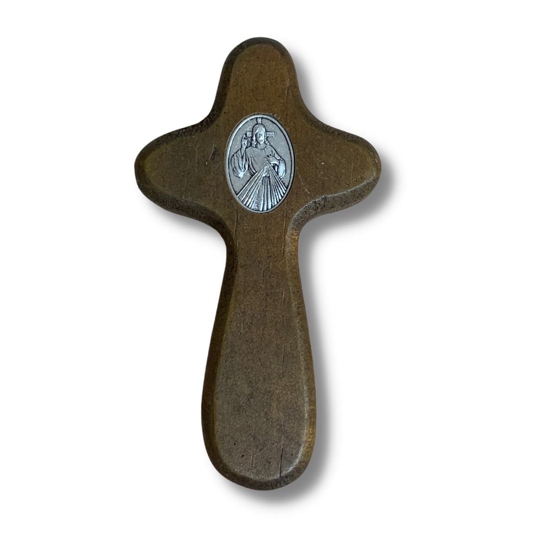 Wood Divine Mercy Prayer Cross