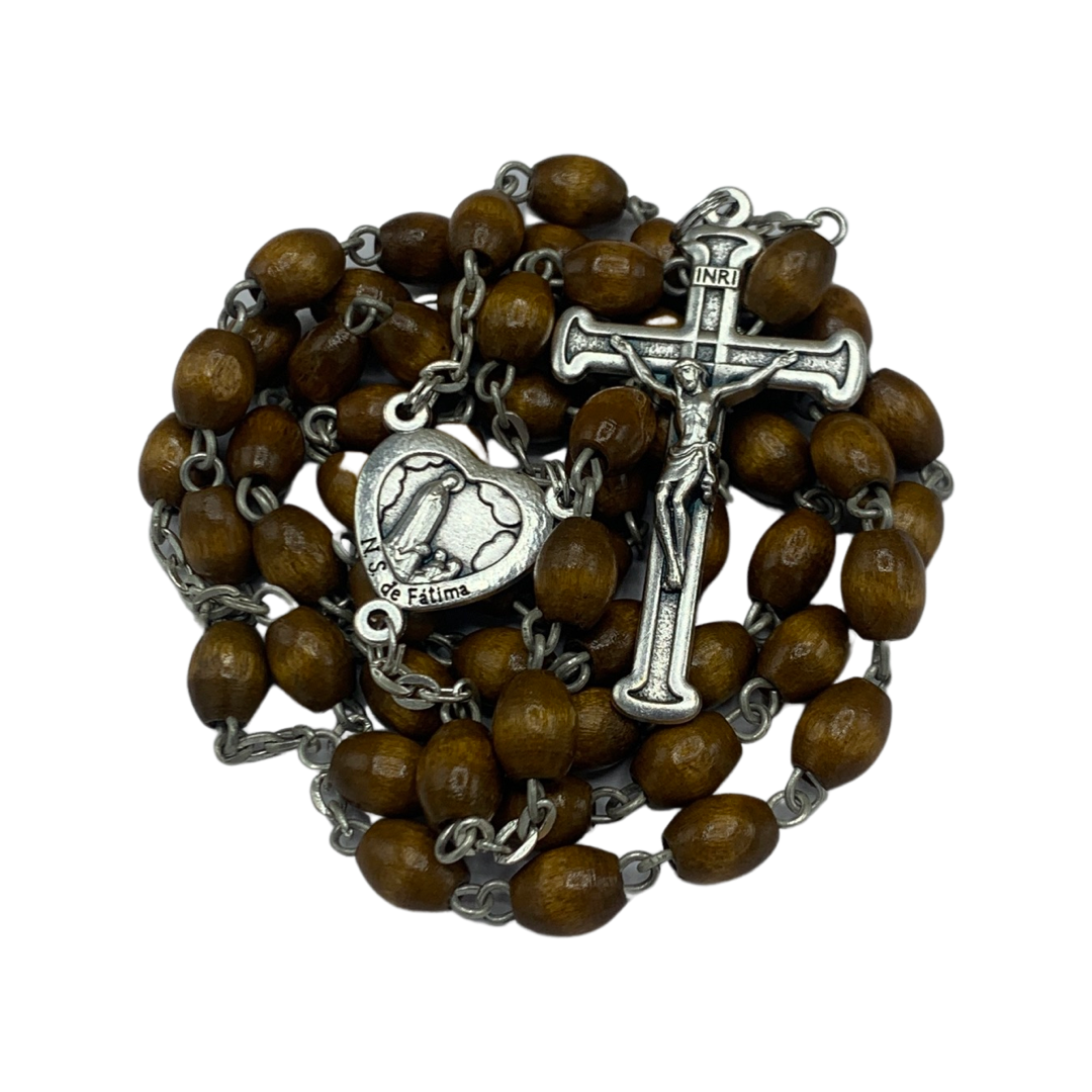 Wood Fatima Rosary with Case