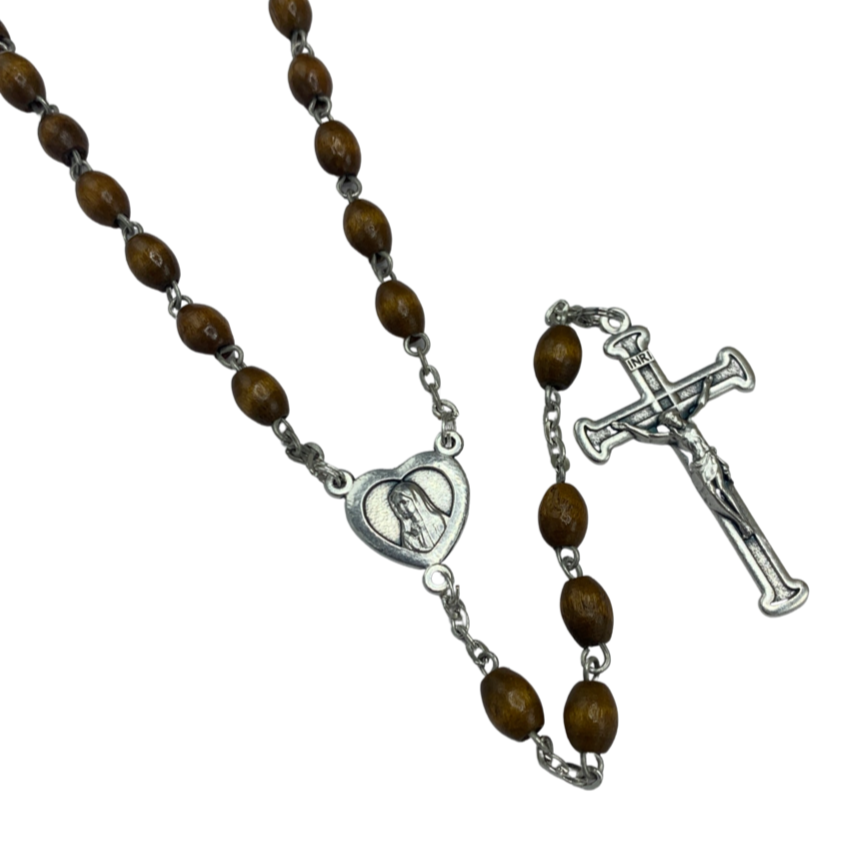 Wood Fatima Rosary with Case