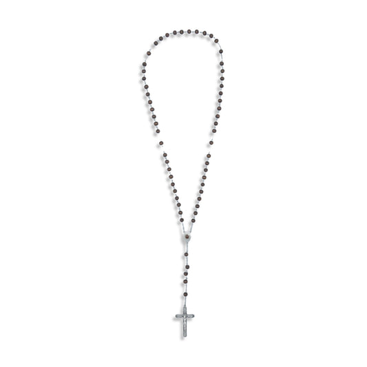 Wood Fatima Rosary with Soil