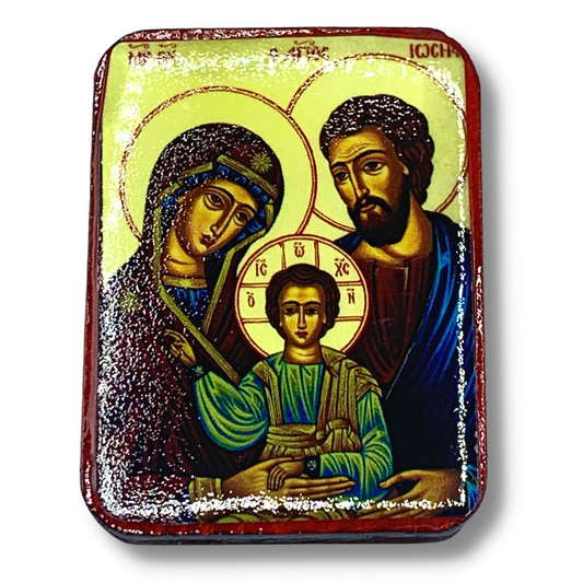 Wood Holy Family Icon
