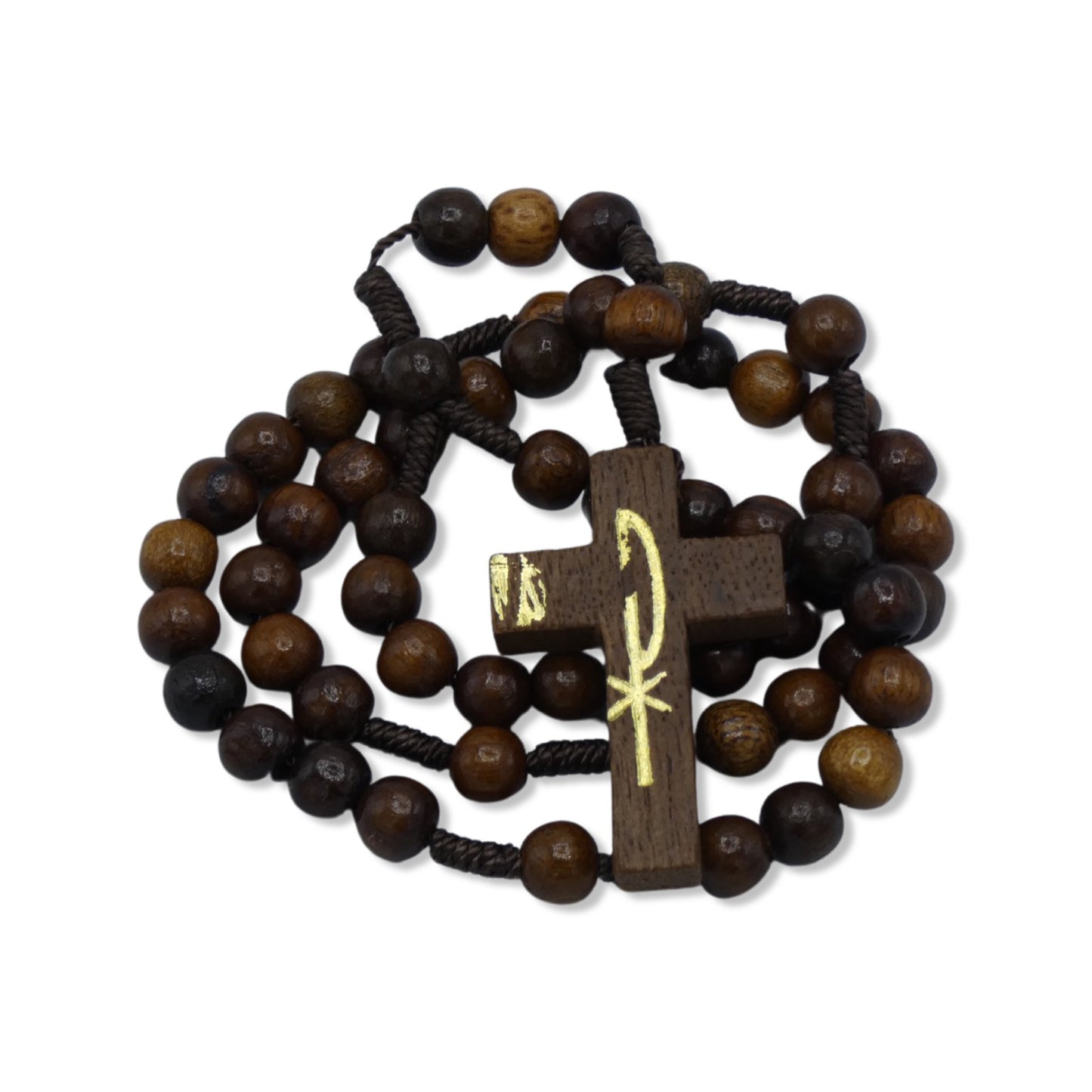 Wood Rosary with Image