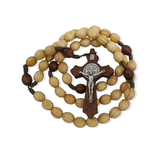 Wood St. Benedict Crucifix Rosary of Assorted Colors