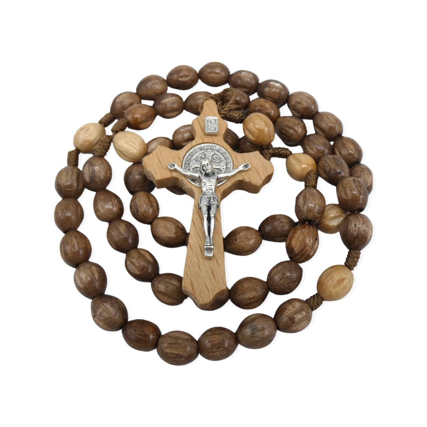 Wood St. Benedict Crucifix Rosary of Assorted Colors