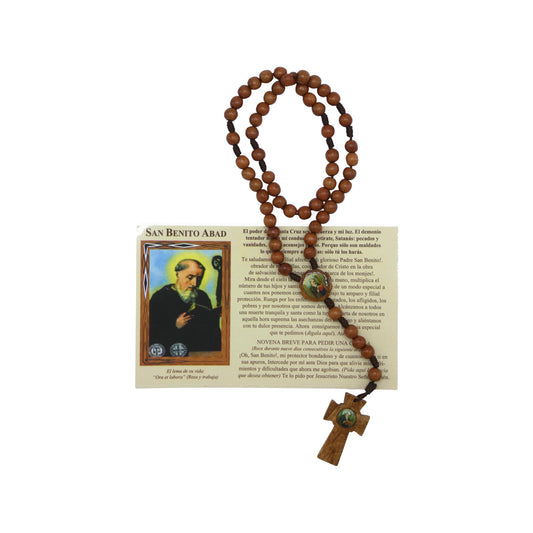 Wood St. Benedict Stringed Rosary