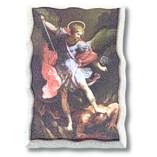 Wood St. Michael Painted Image