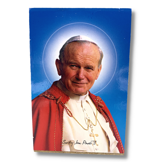 Wooden St. John Paul II Image