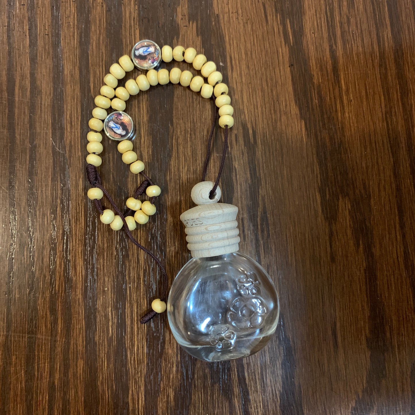 Hanging Lourdes Rosary with Holy Water Bottle