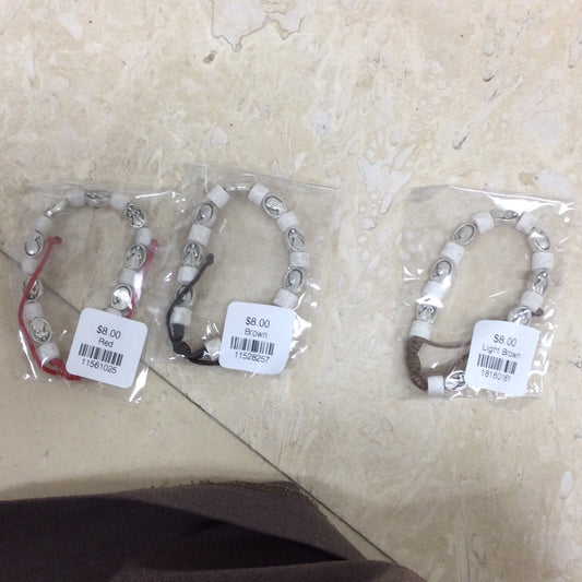 Queen of Peace Stone and Medals Bracelet of Assorted Colors \