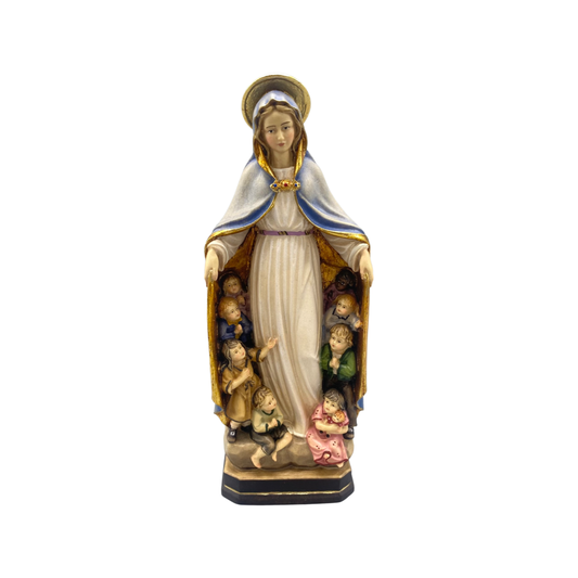 Blessed Mother with Children - Wood Carved Statue