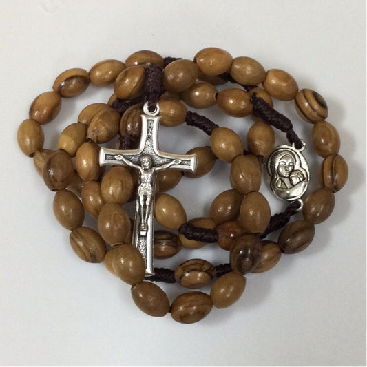 Olive Wood Our Lady of Tenderness Cord Rosary