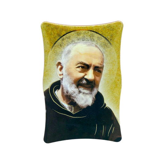 Padre Pio Image with Curved Border