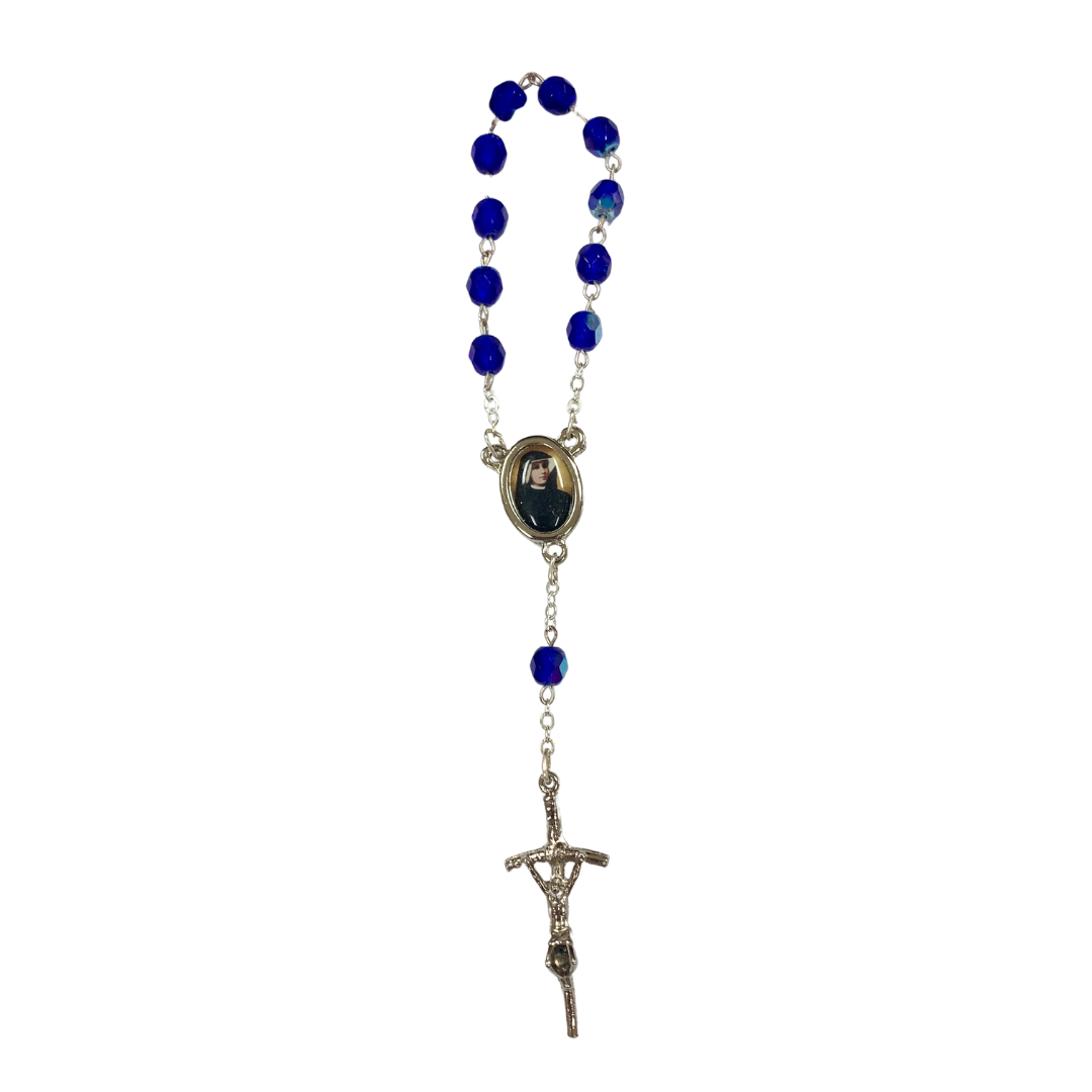 Crystal St. Faustina Decade Rosary with Relic