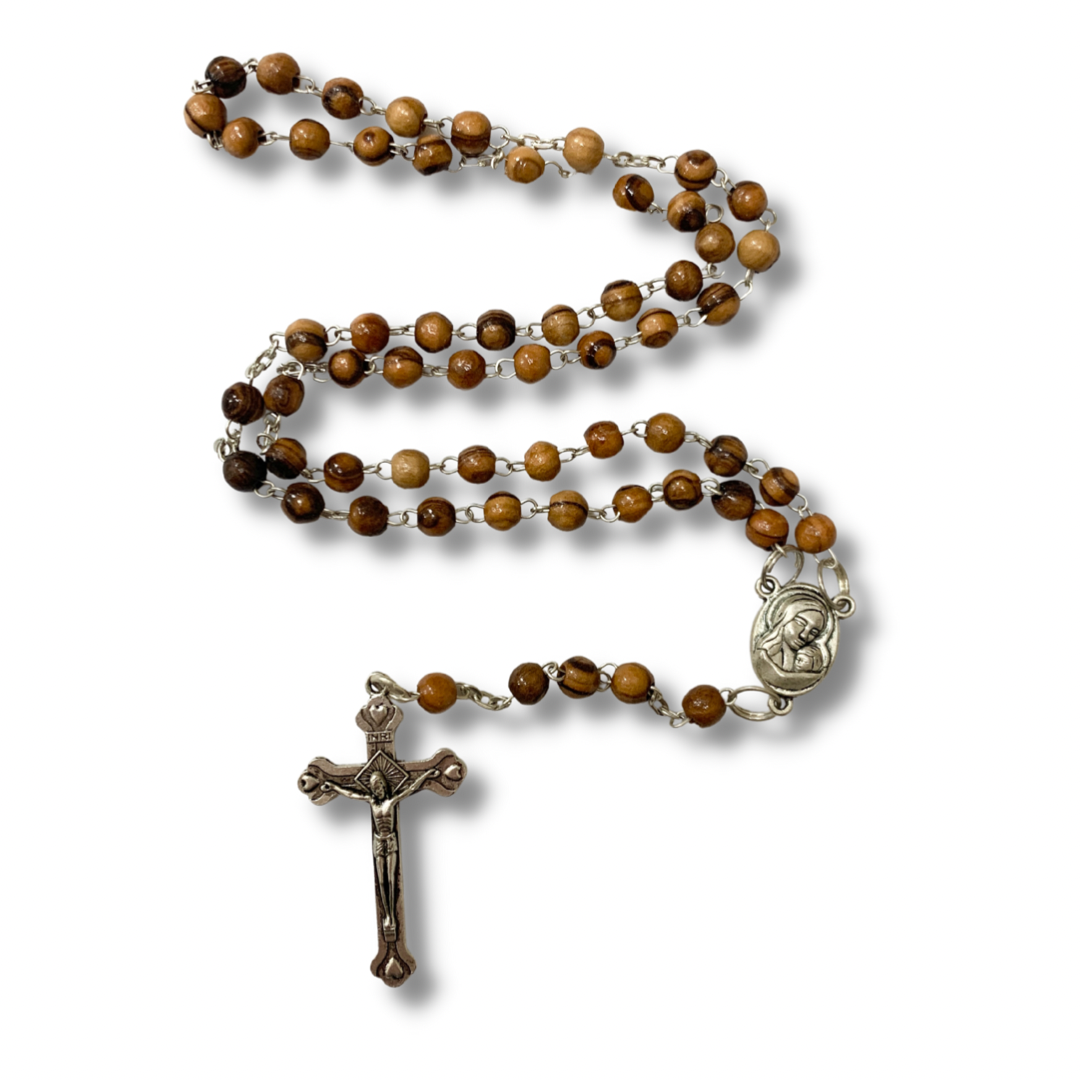 Olive Wood Our Lady of Tenderness Rosary