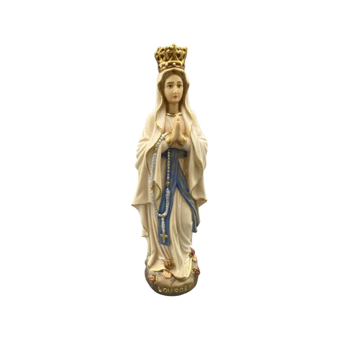 Our Lady of Lourdes with Crown - Wood Carved Statue