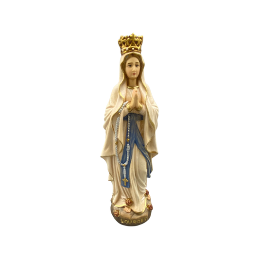 Our Lady of Lourdes with Crown - Wood Carved Statue