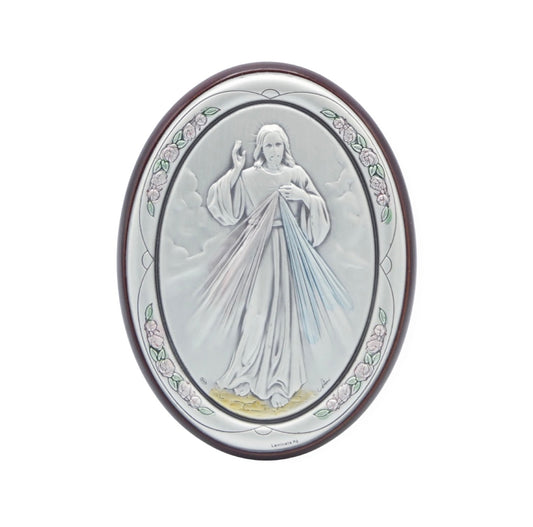 Colored Silver Image of Divine Mercy