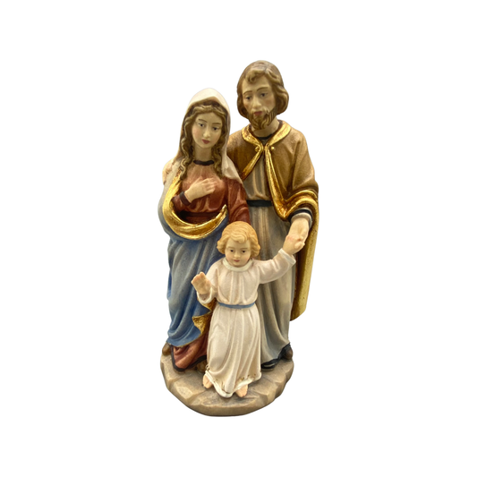 Holy Family with Jesus as a Child - Wood Carved Statue