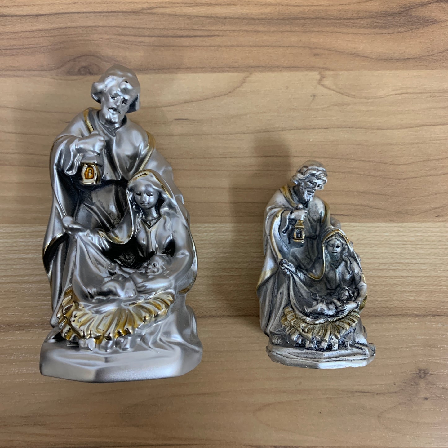 Silver Holy Family Statue