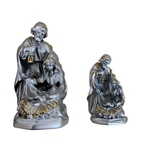 Silver Holy Family Statue