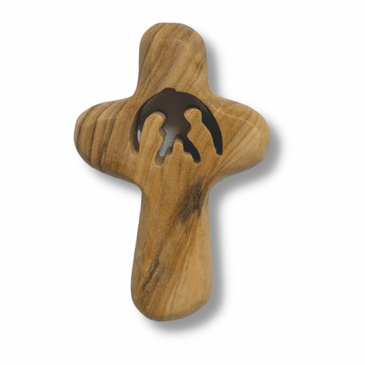 Olive Wood Holy Family Prayer Cross