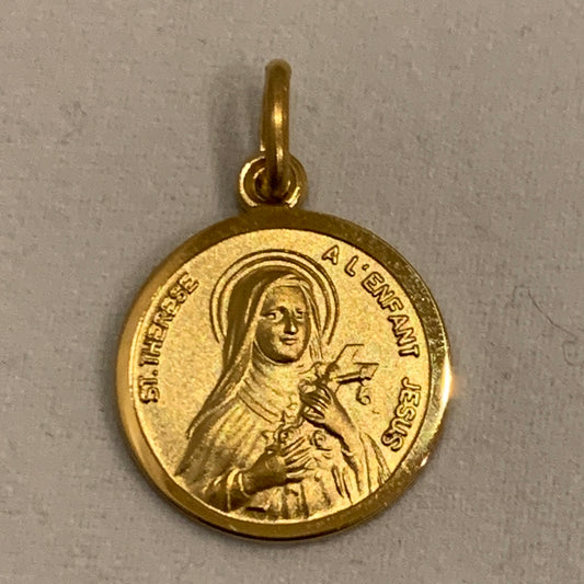 Gold Plated St. Therese Medal