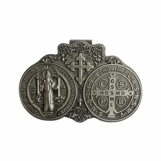 Metal St. Benedict Car Visor Clip