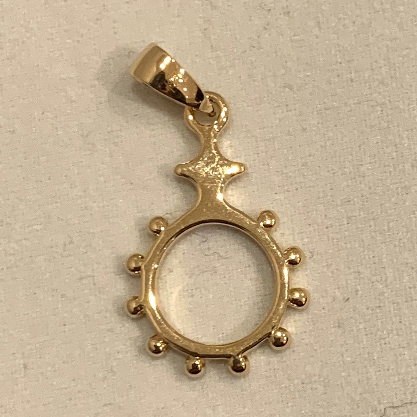 Gold Plated Rosary Ring Medal