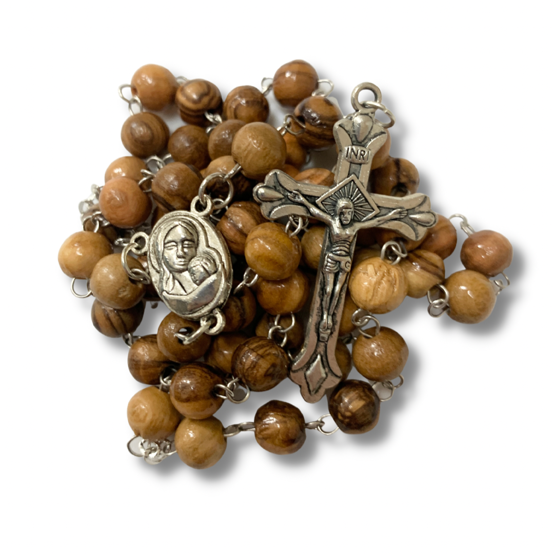 Olive Wood Our Lady of Tenderness Rosary