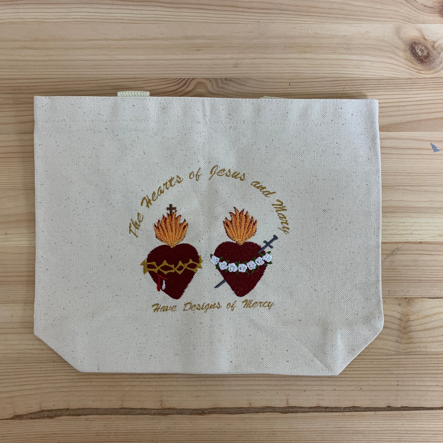 Embroidered Small Canvas Tote Bag by SCTJM
