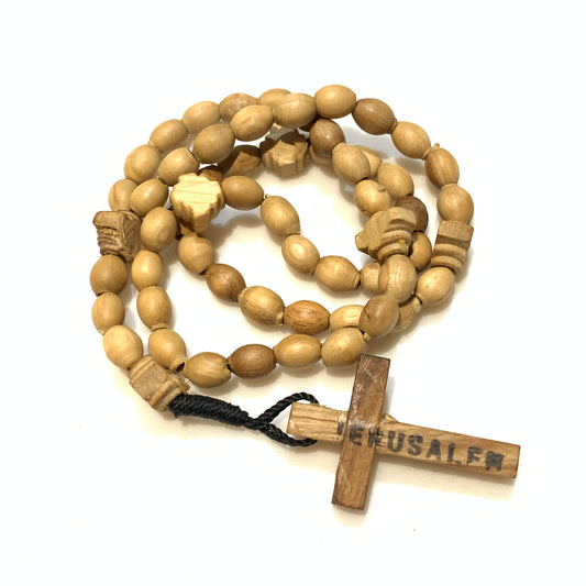 Olive Wood Cross Rosary