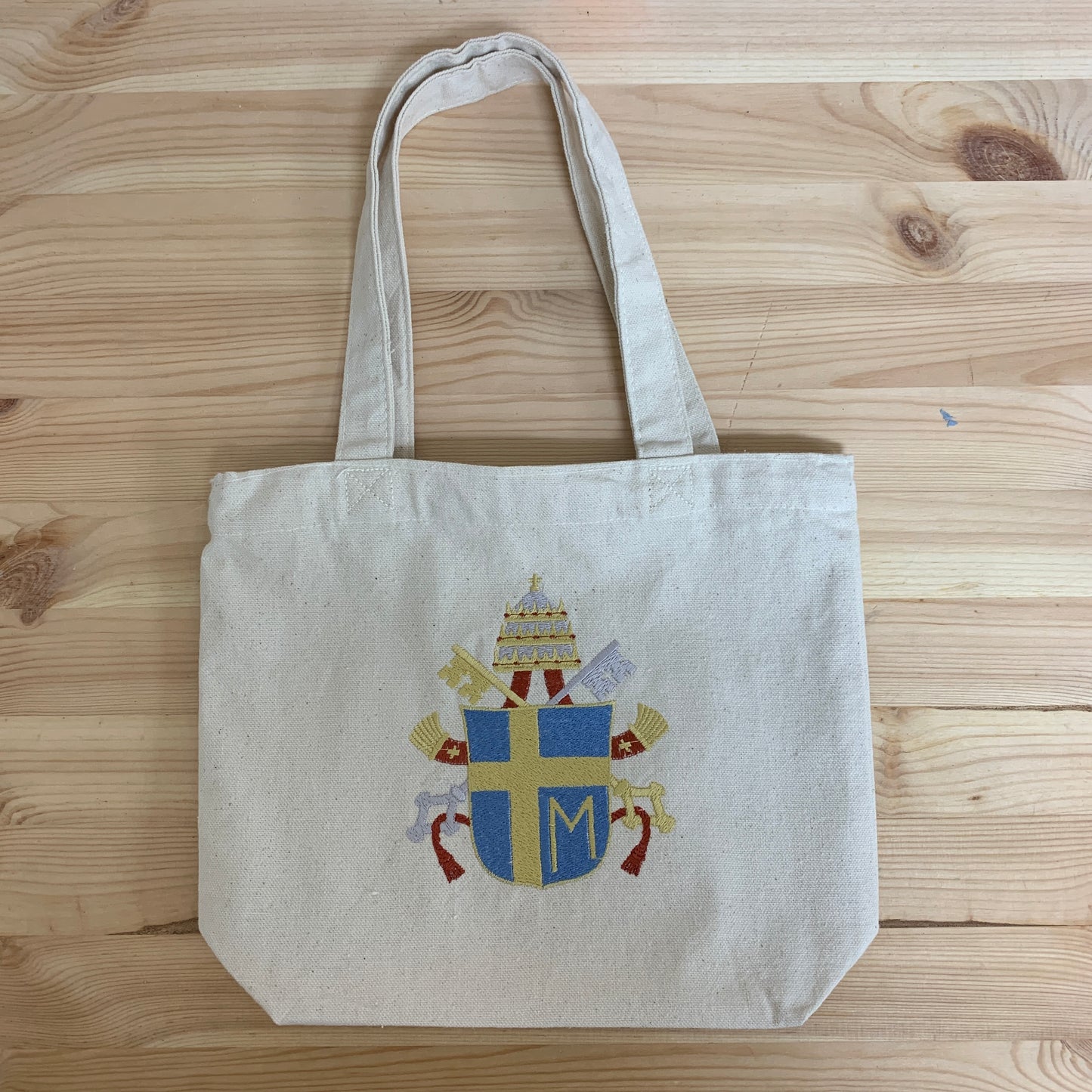 Embroidered Small Canvas Tote Bag by SCTJM