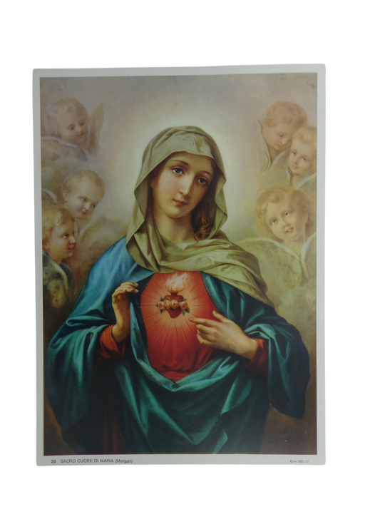 Immaculate Heart of Mary with Angels Print