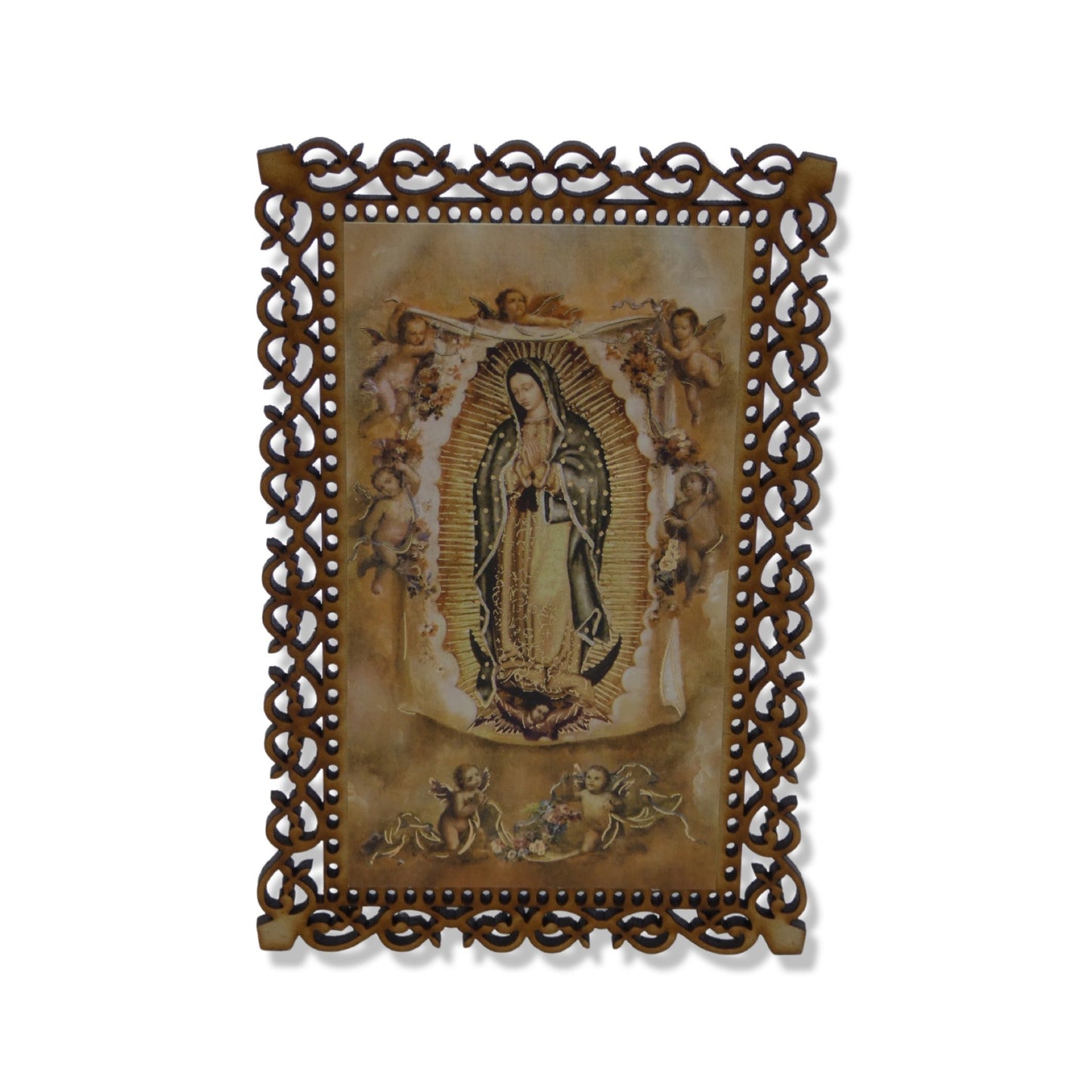 Wood Carved Guadalupe Tilma Image