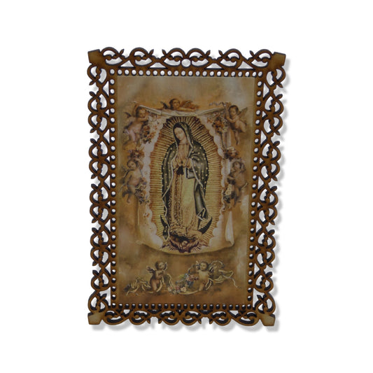 Wood Carved Guadalupe Tilma Image