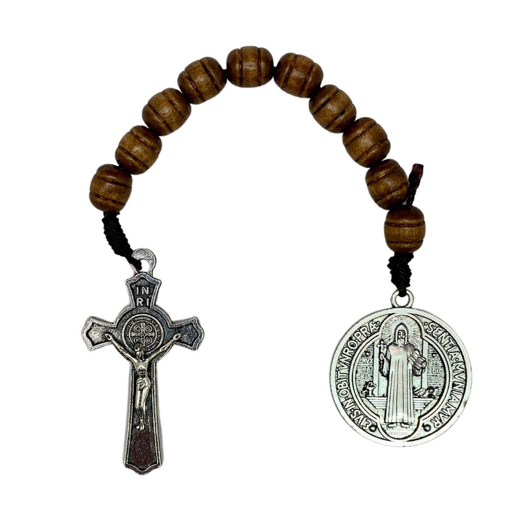 Wood St. Benedict Pocket Decade Rosary
